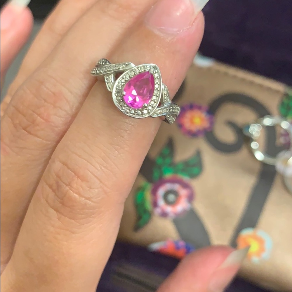 Pink sapphire and diamond